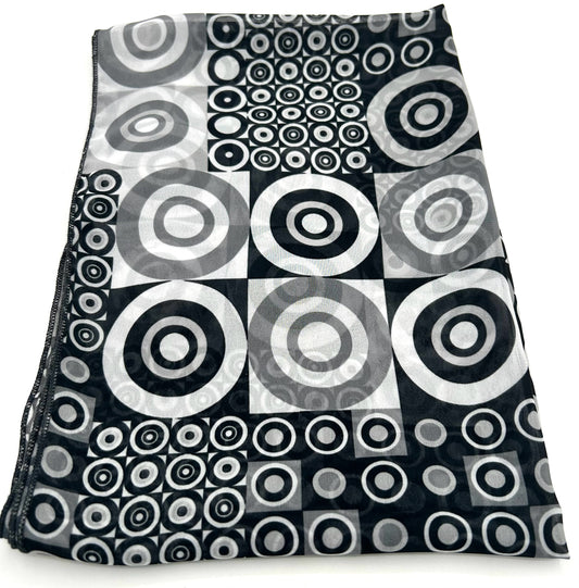 Shades of Gray, Black & White Circles Scarf