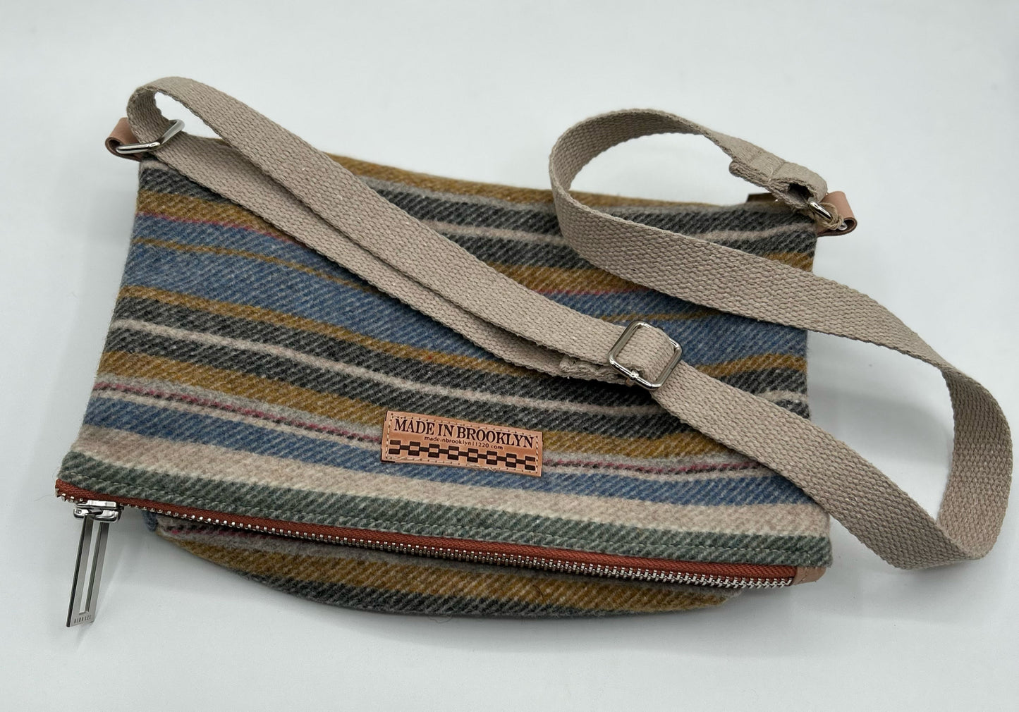 Striped Foldover Crossbody Bag