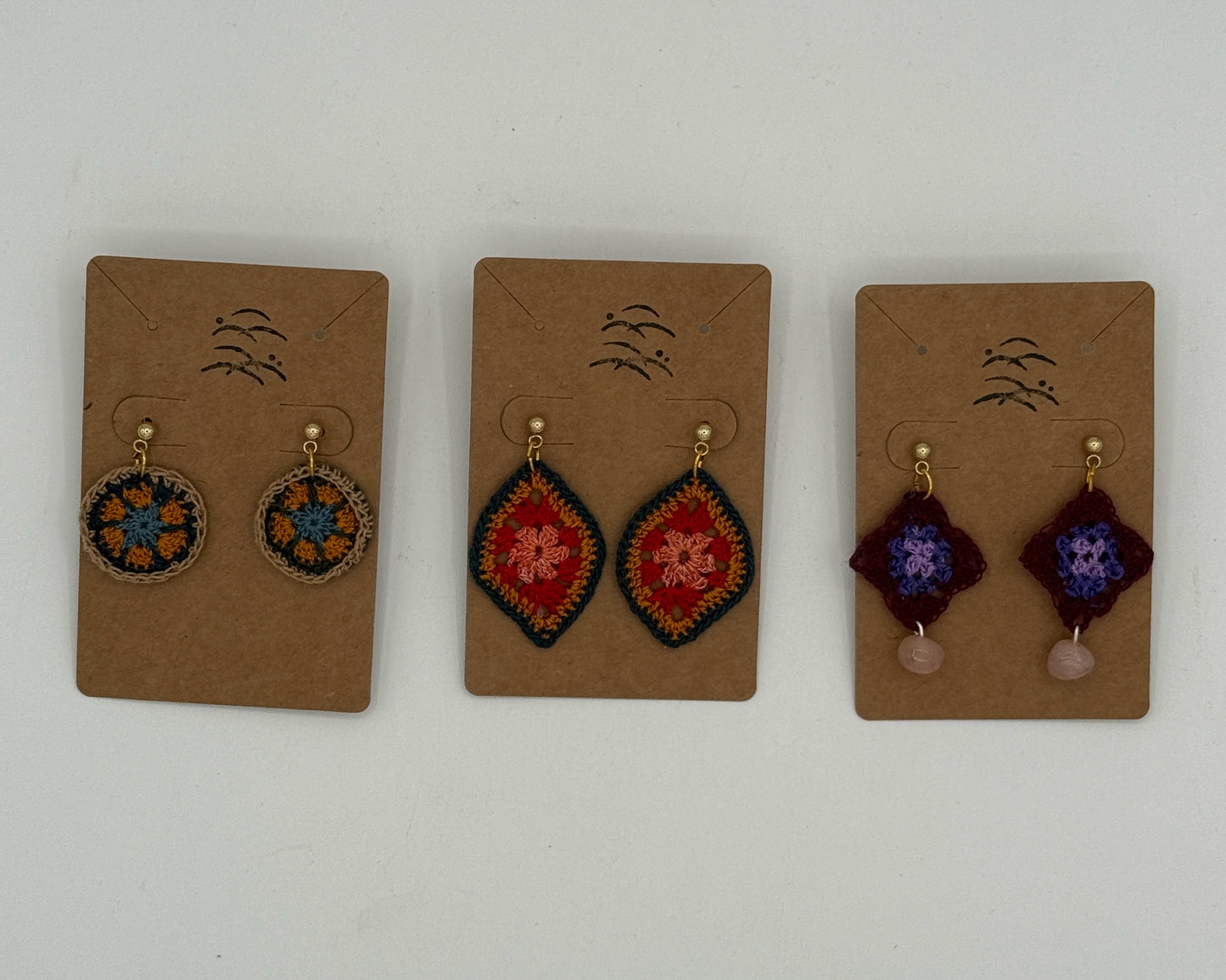 Crocheted Geometric Earrings