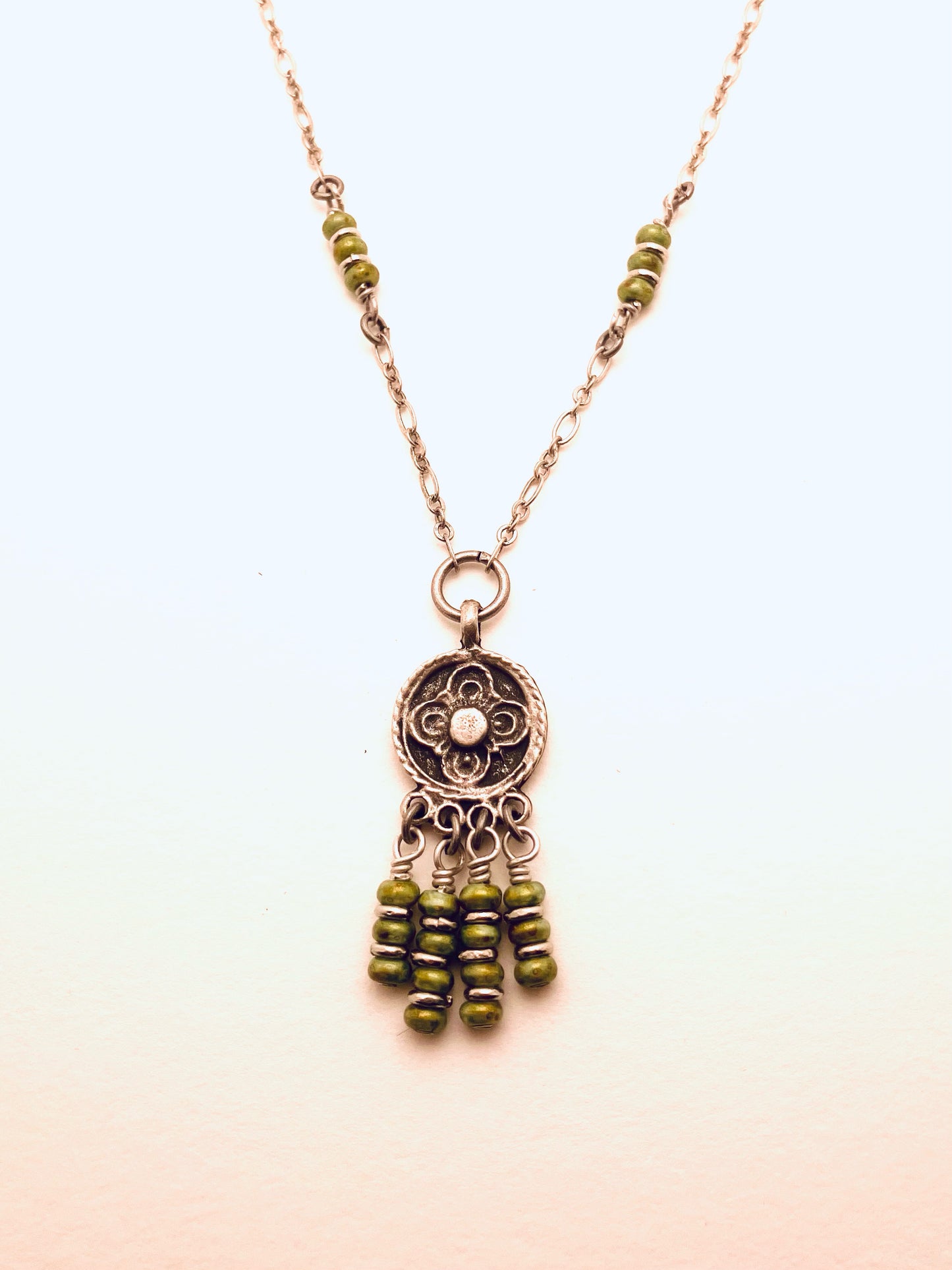Czech Glass Earrings and Necklace Set