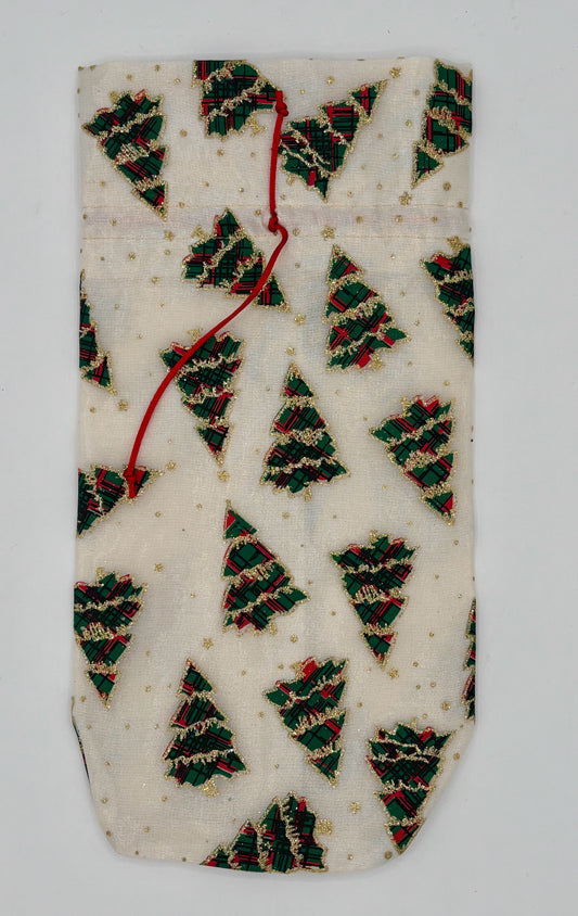 White Gift Bag with Christmas/Glitter Trees