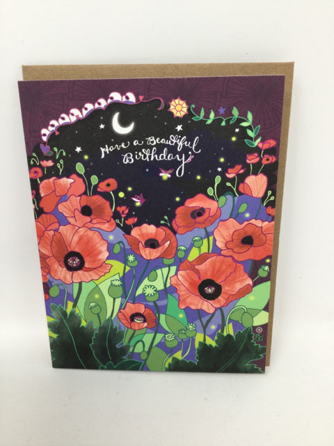 Poppies Birthday Card
