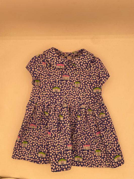 9-12 M Dress - Purple Print Cap Sleeved