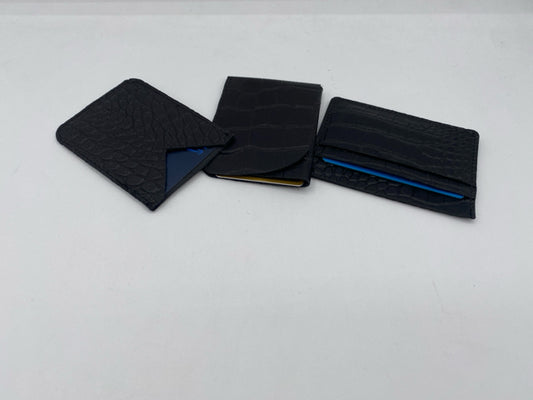Small Dark Leather Card Holder