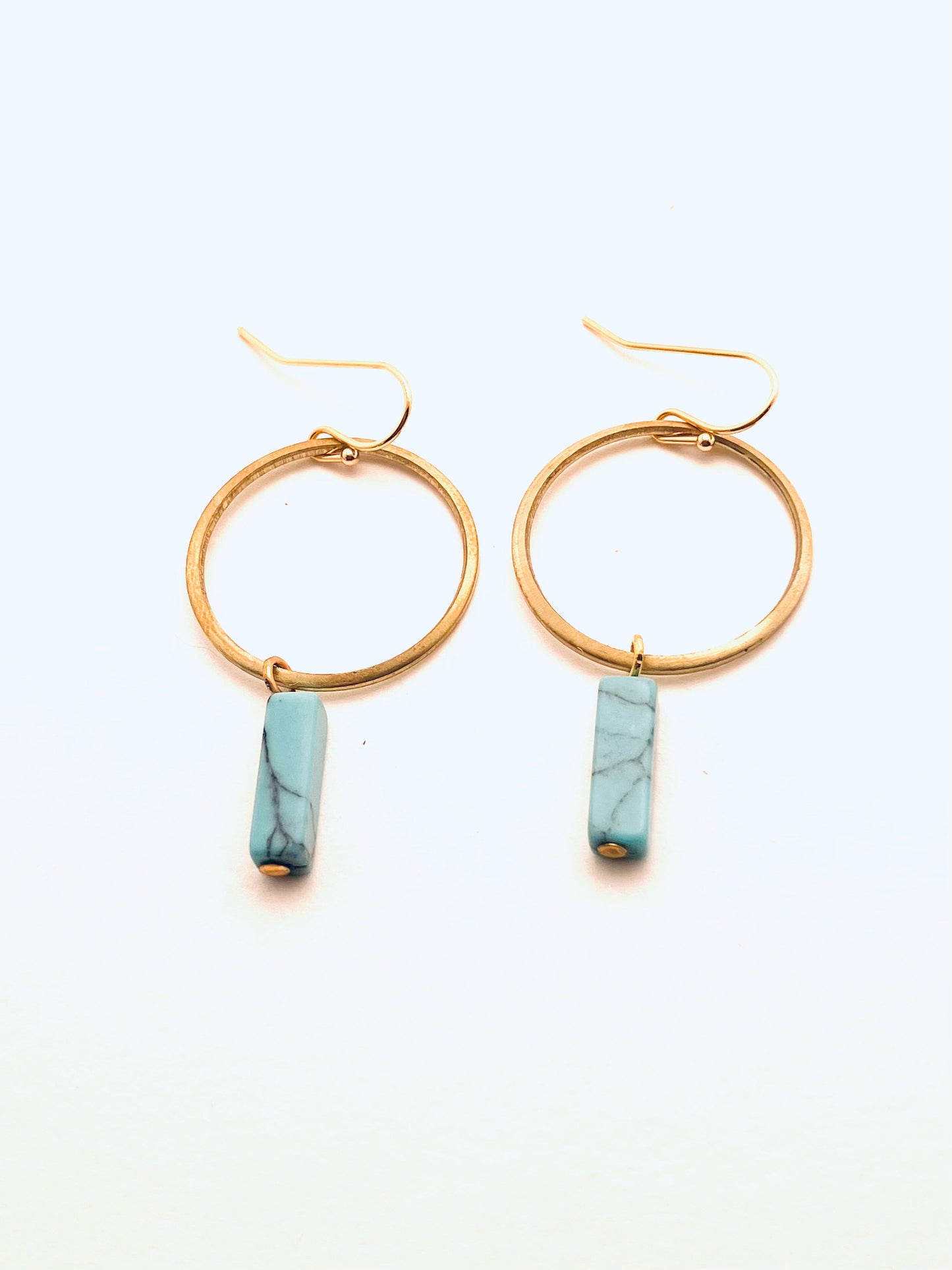 Open Hoops with Turquoise Earrings