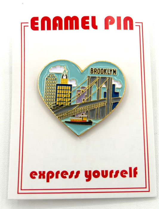 Brooklyn Skyline Heart Pin