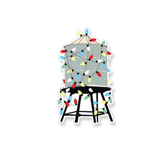Holiday Water Tower Vinyl Stickers