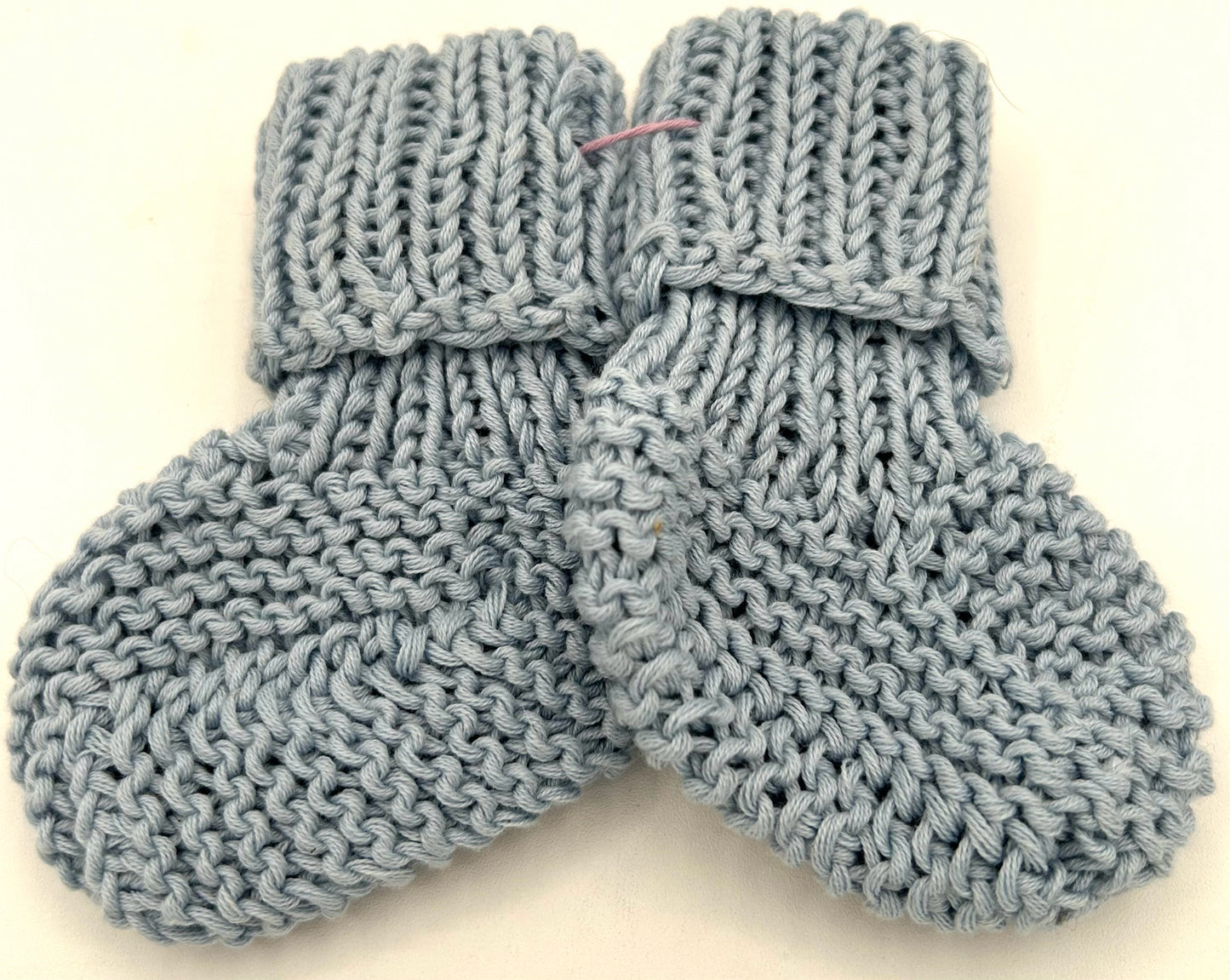 0-6 M Organic Cotton Knit Booties - Blue