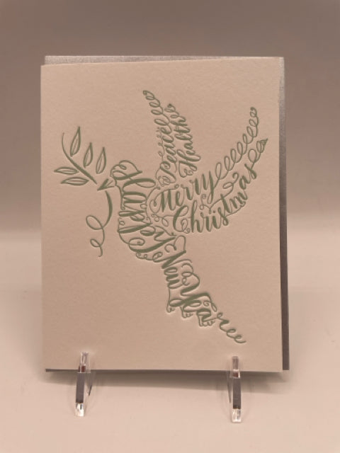 Mint Green Dove Christmas and New Year Card