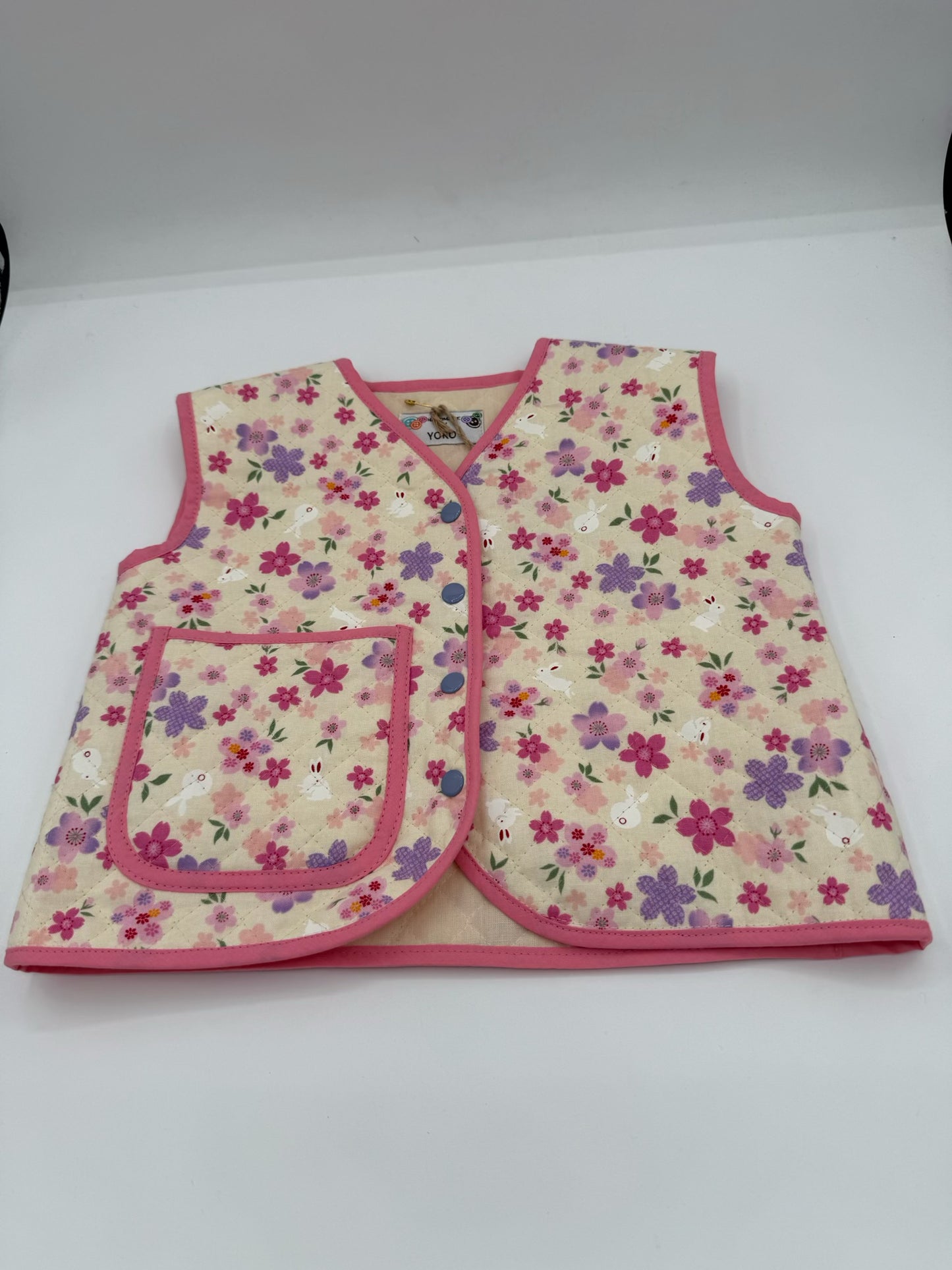 12-18 M Vest - Quilted w/ Cherry Blossoms