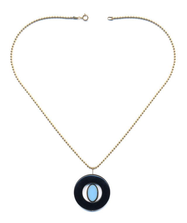 Cat Eye Necklace, Black Onyx