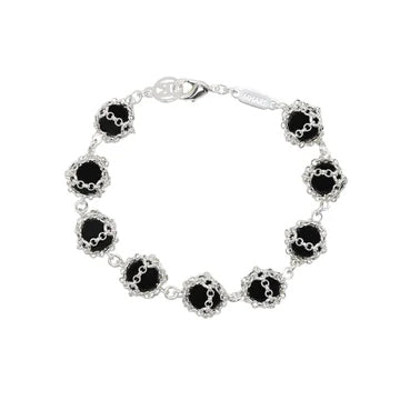 Caged Black Onyx Gemstone Sterling Silver Bracelet
