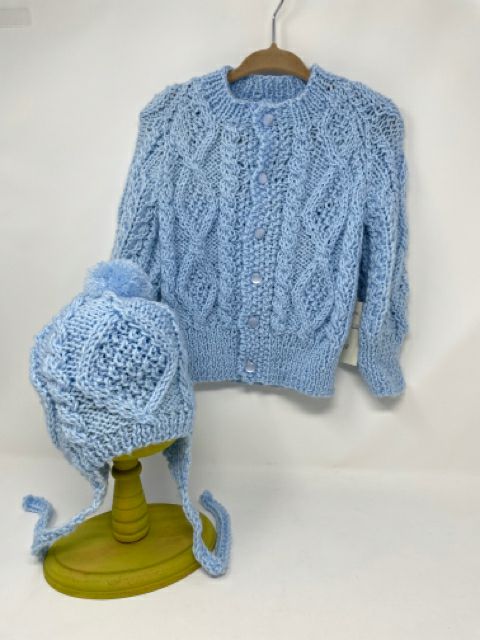3 Y Light Blue Acrylic Hat with Pom Pom