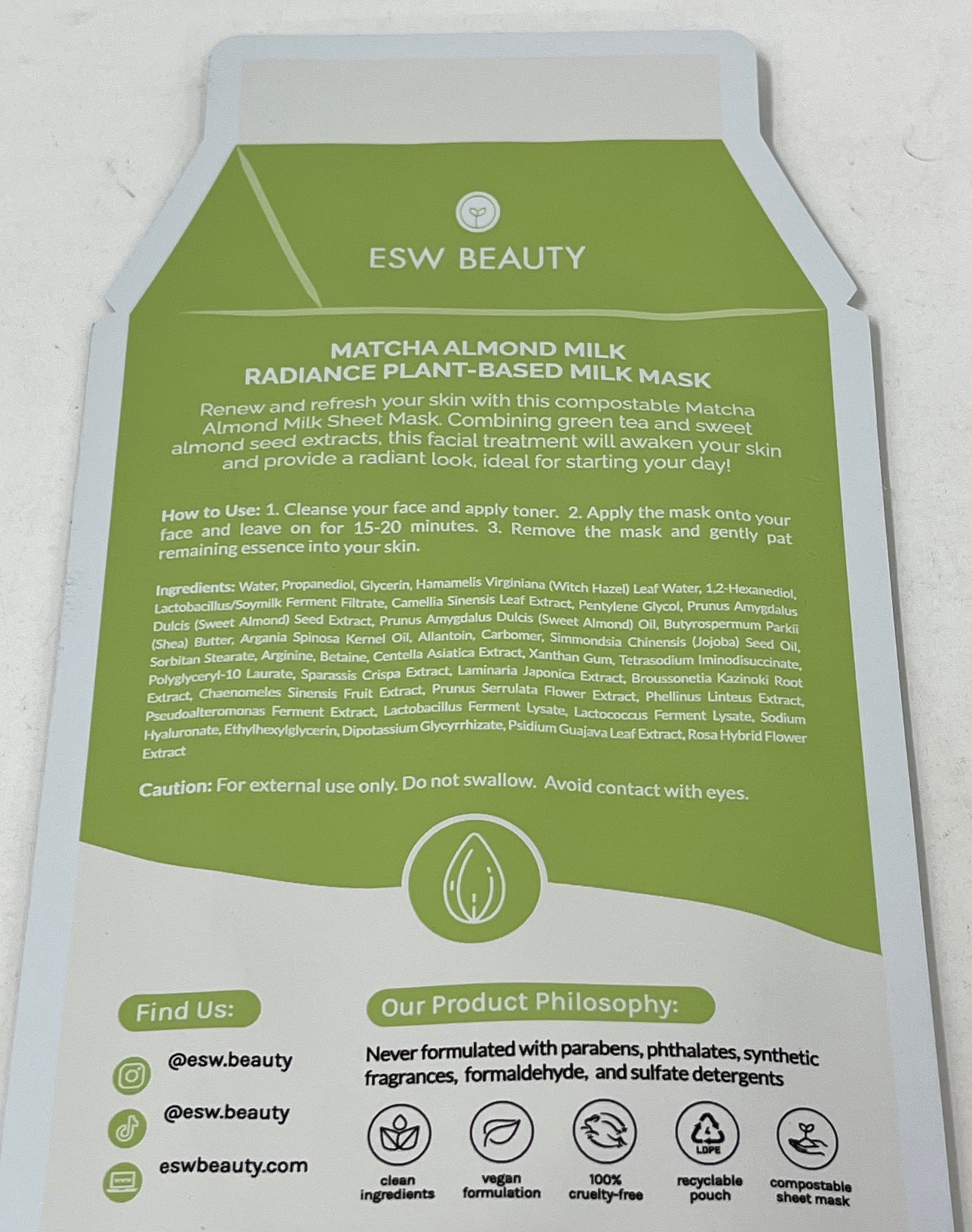 Matcha Almond Milk Face Mask