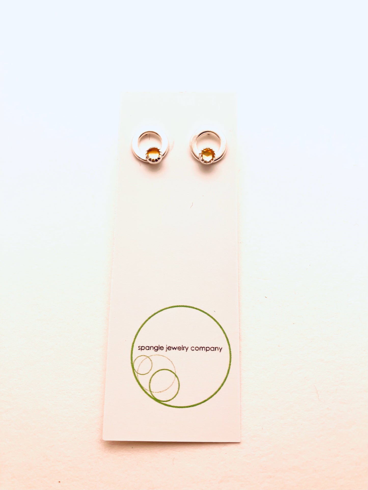 Open Circle Studs, with Citrine