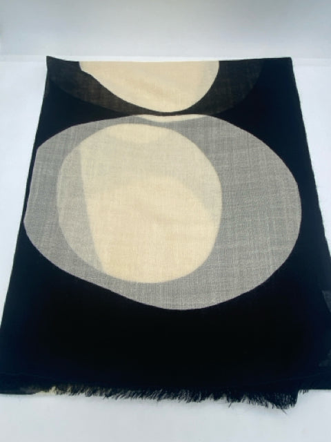 Black & Cream Dream Wool Scarf