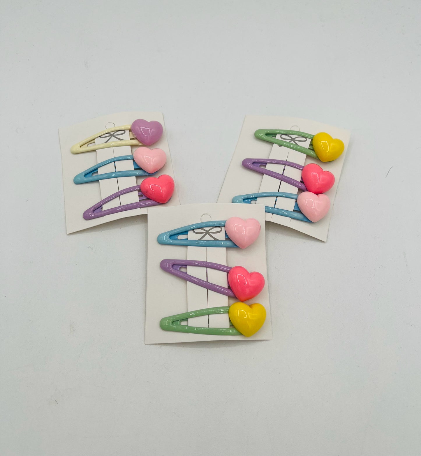 Heart Enamel Barrettes (set of 3)