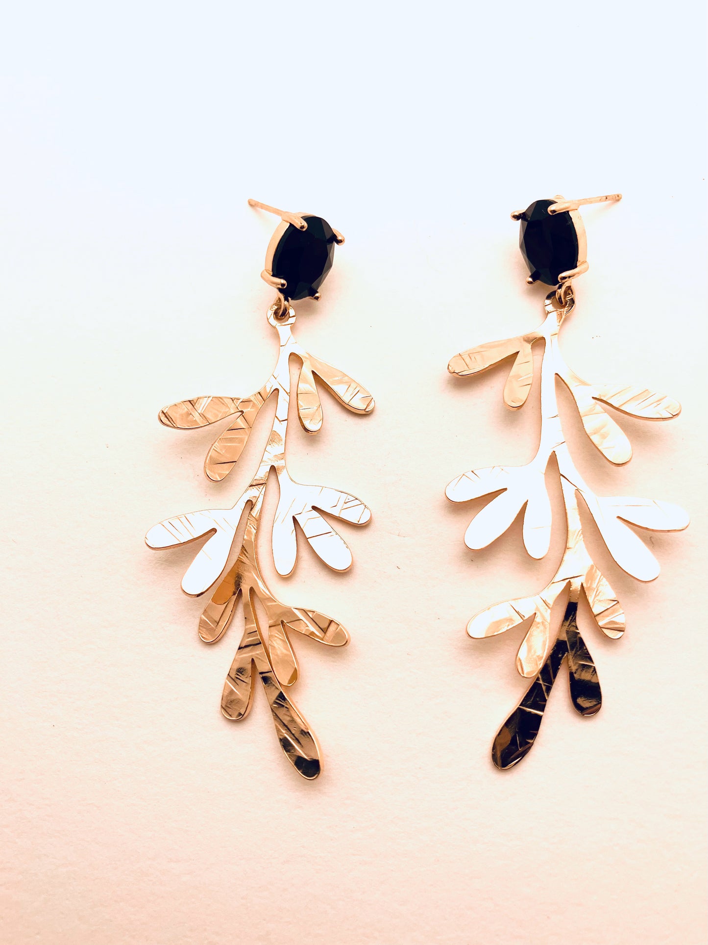 Windy Branch with Vintage Black Crystals Studs