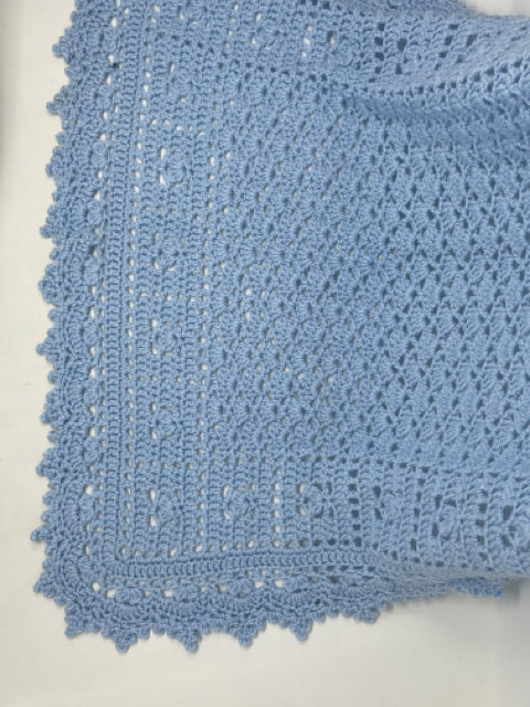 Baby Blue Acrylic Crochet Blanket