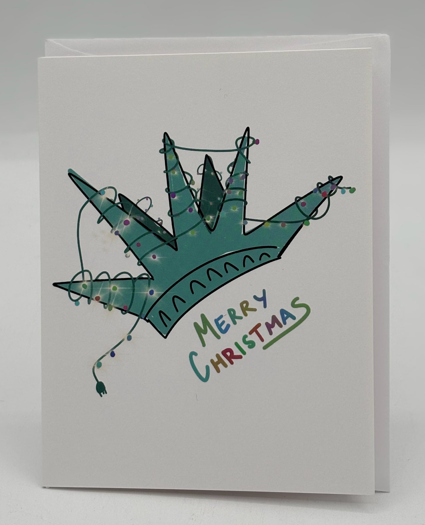 Statue Of Liberty Christmas Lights Christmas Card