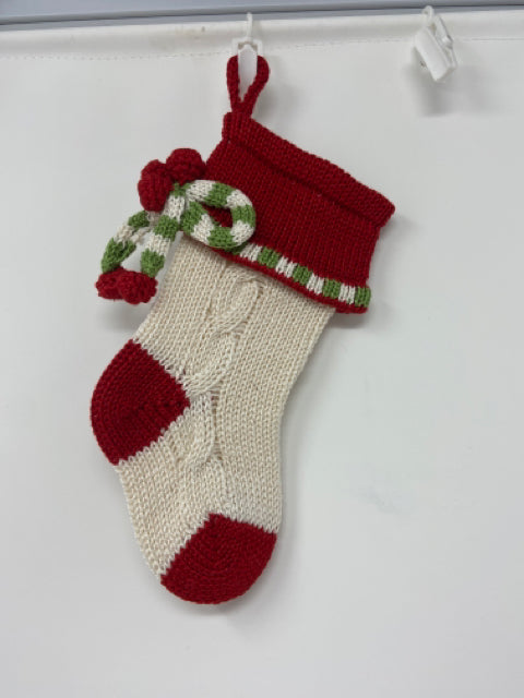 Mini Cable Bow Stocking Ecru
