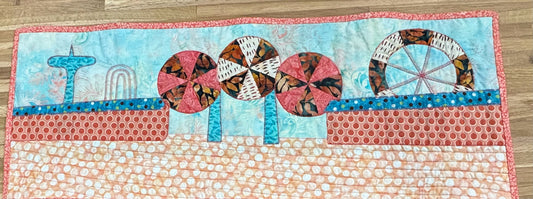 Reversible Quilted Table Runner - Coney Island