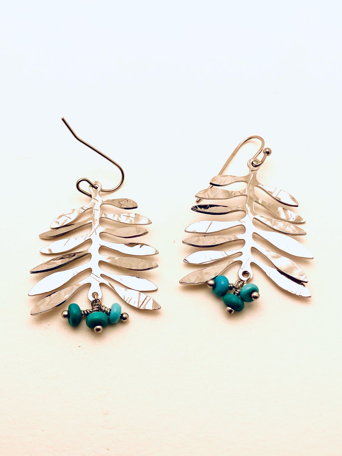 Vine Earrings with Turquoise Beads