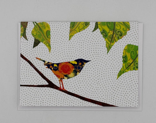 Bird In Birch Tree Card