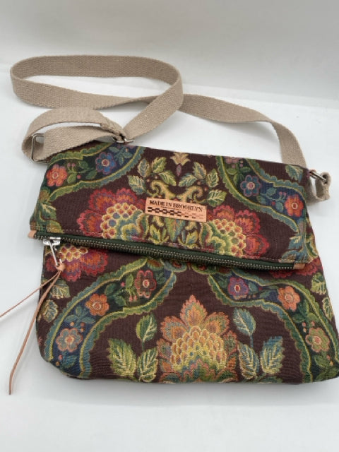Floral Print Foldover Crossover Bag