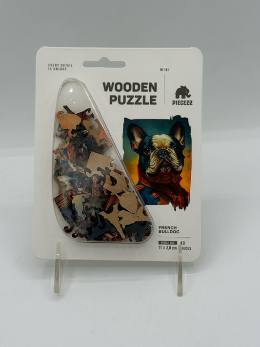 40 Piece Wooden French Bulldog Puzzle
