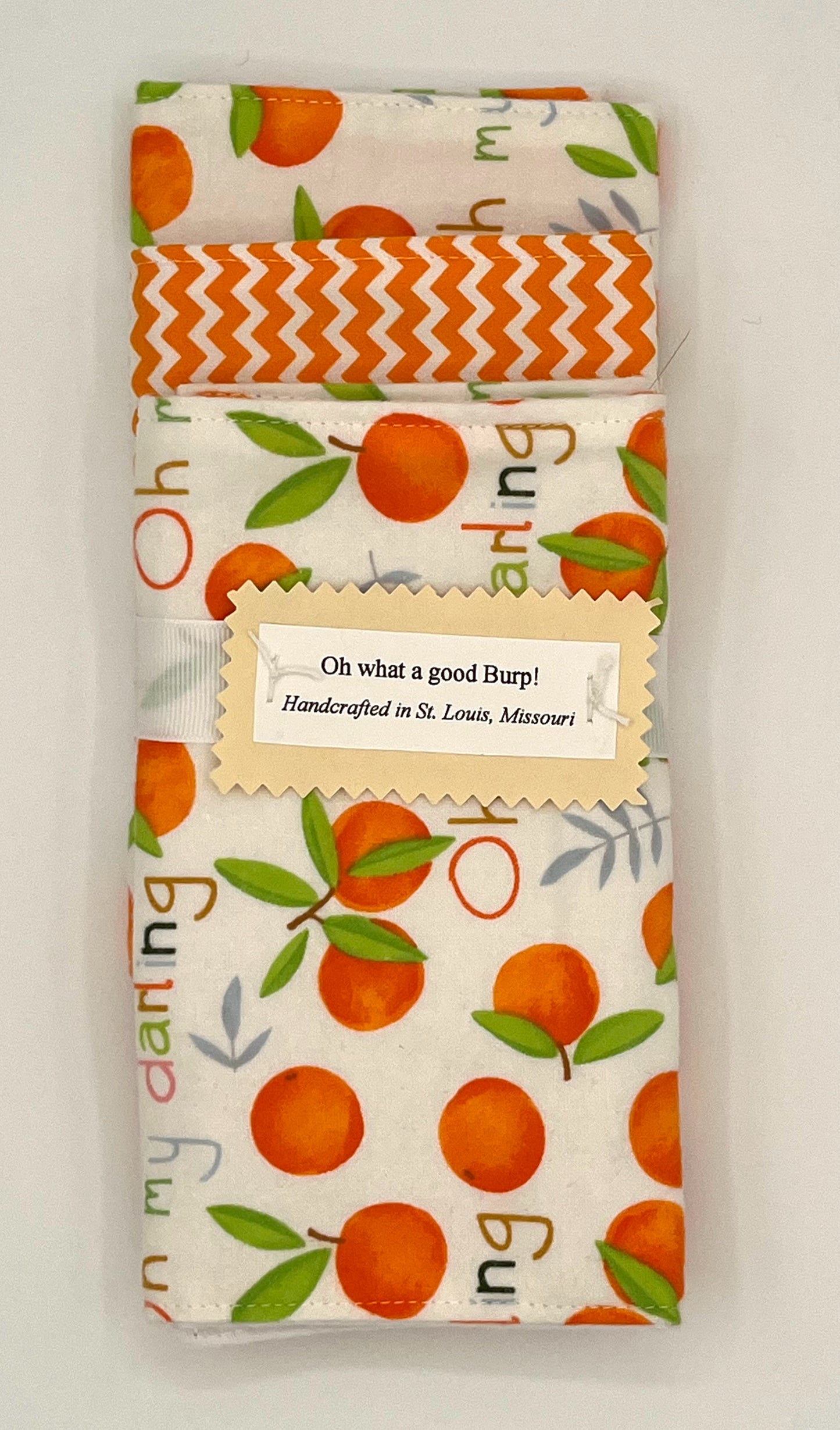 Oranges w/Oh My Darling Burp Cloth Set of 3