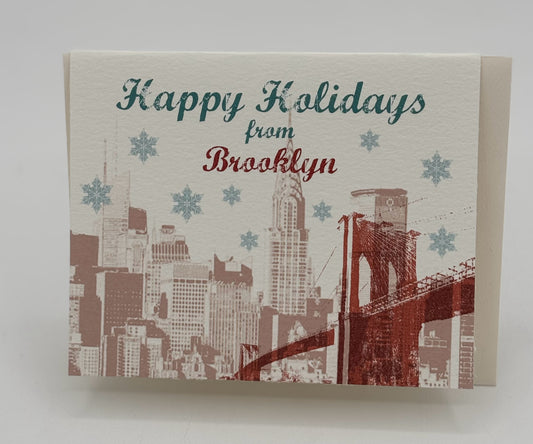 Happy Holidays from Brooklyn - Red Bridge Card
