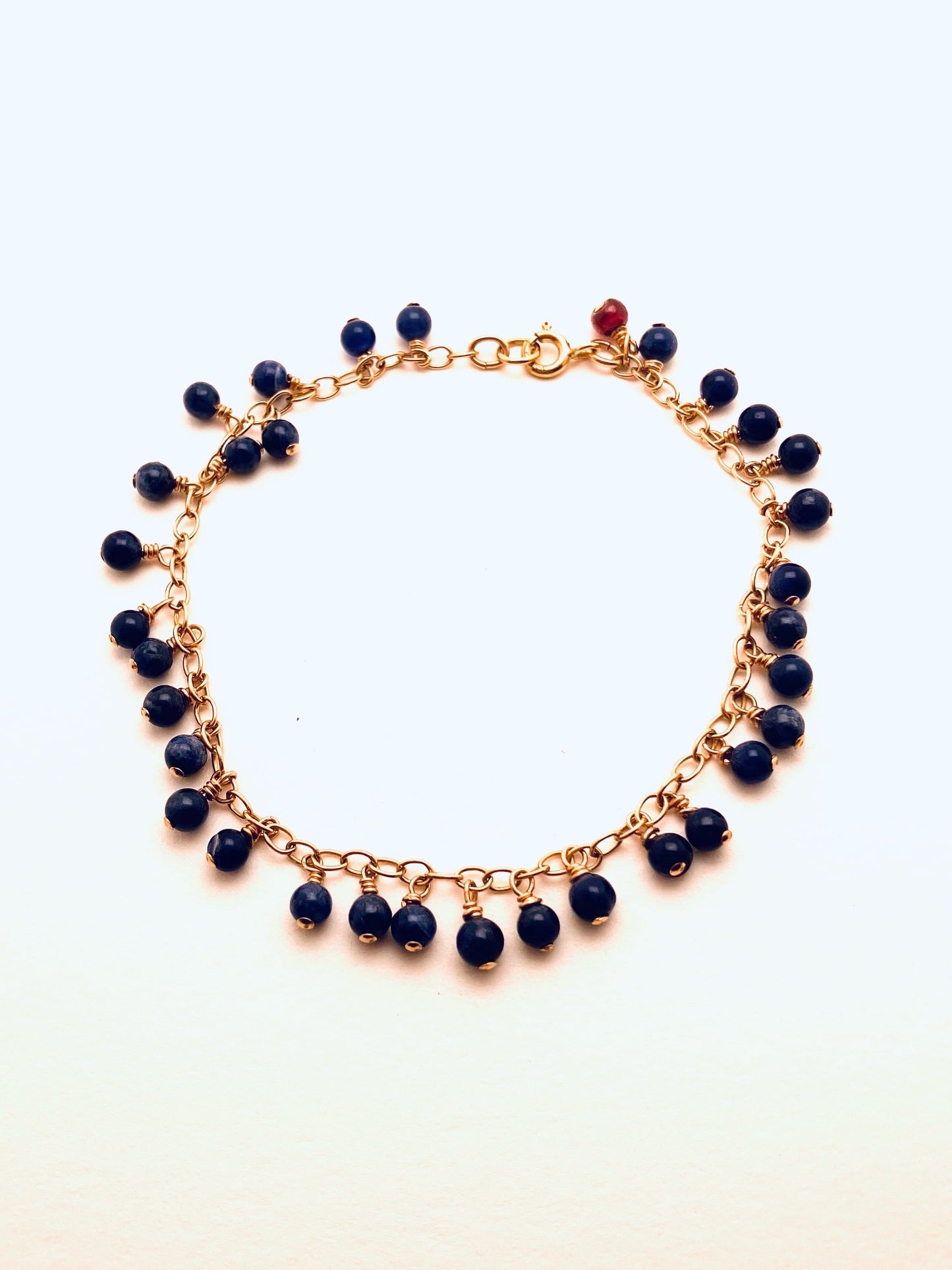 Lapis Rounds Charms Bracelet