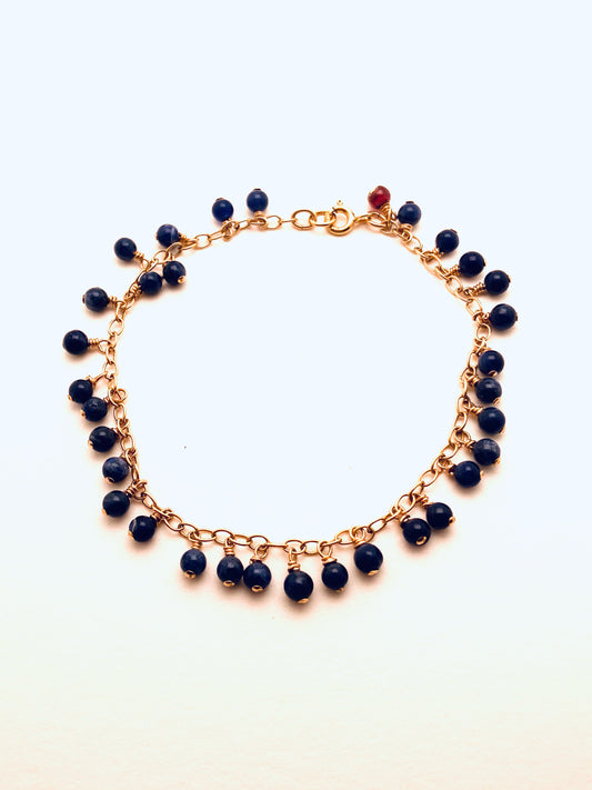 Lapis Rounds Charms Bracelet