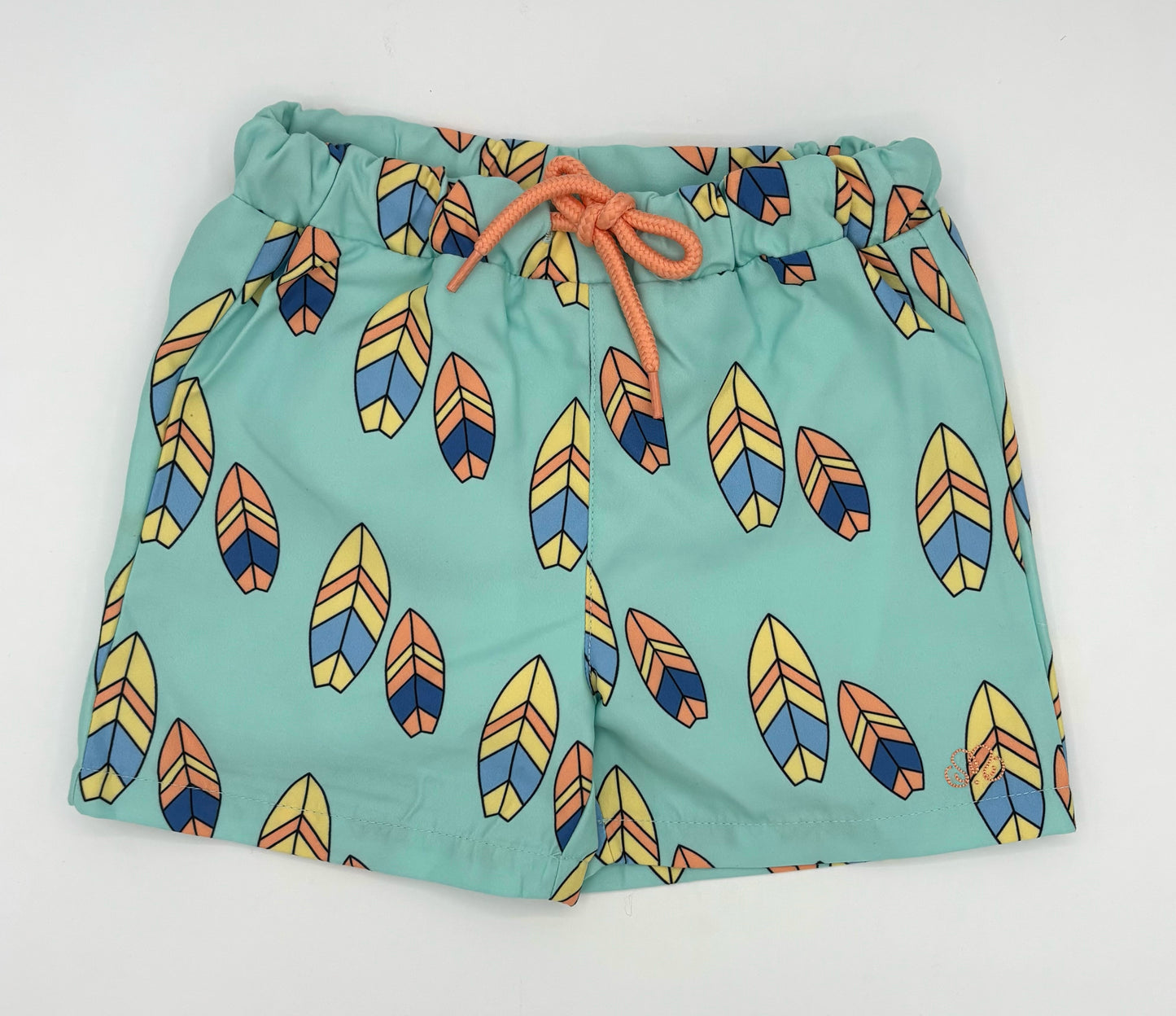 3Y - 4Y Blue Swim Shorts with Surfboard Print