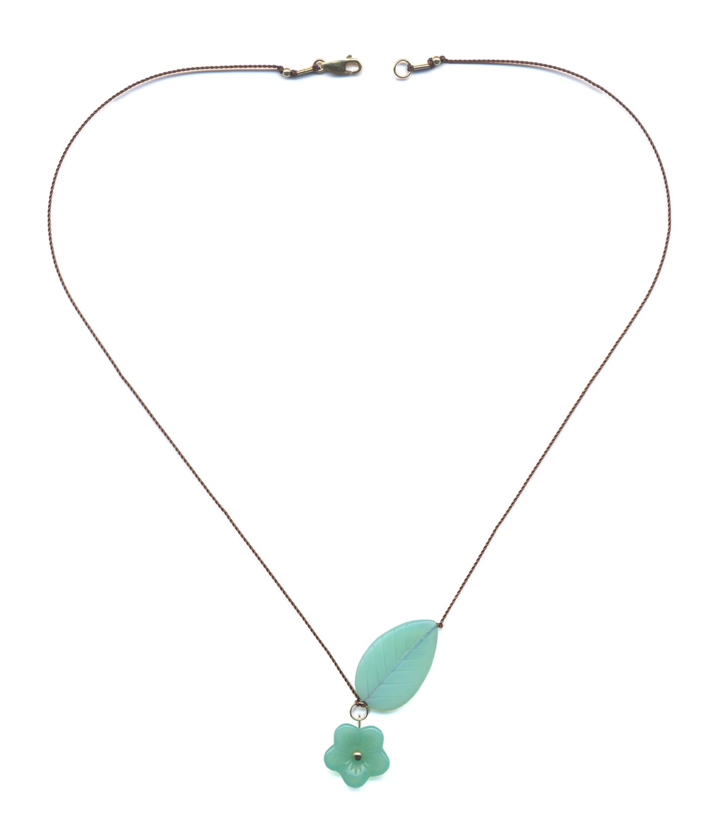 Growth - Green Glass Flower Necklace