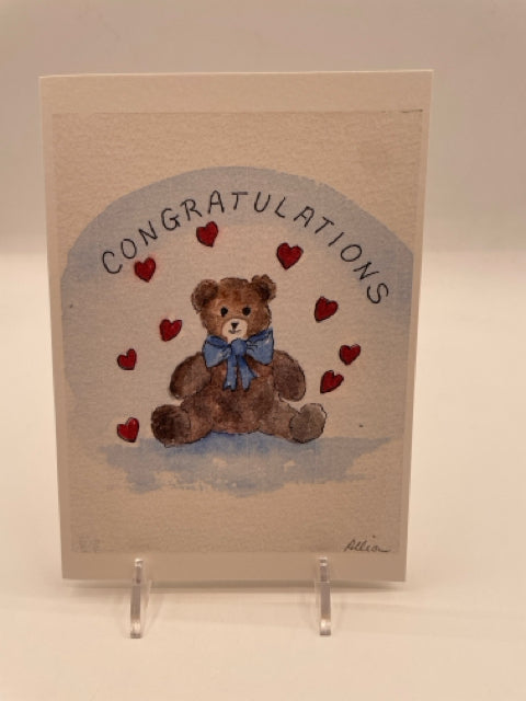 Blue Bear New Baby Card