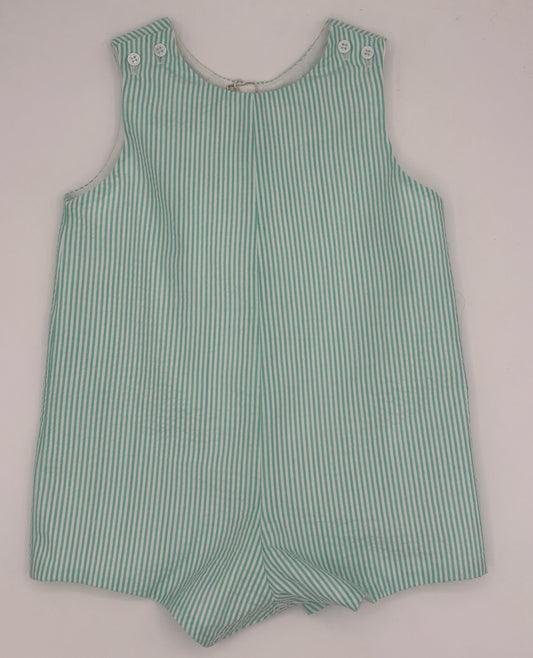 9 M Short Seersucker Light Green Romper