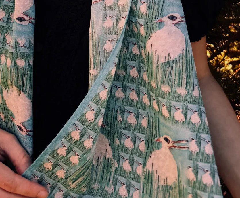Crane Silk Scarf
