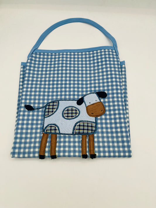 Blue Check Cow Apron