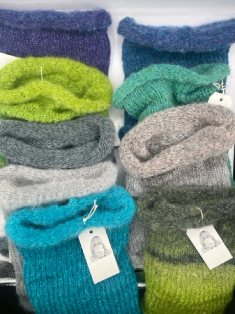 Mohair/Acrylic Blend Knit Tube Cowls/Scarves