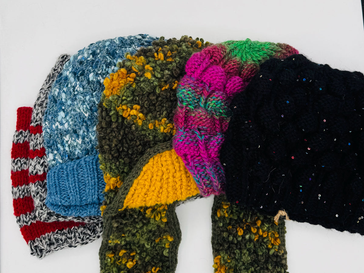 L/XL Multi Colors Acrylic and Wool Blend Knit Hats