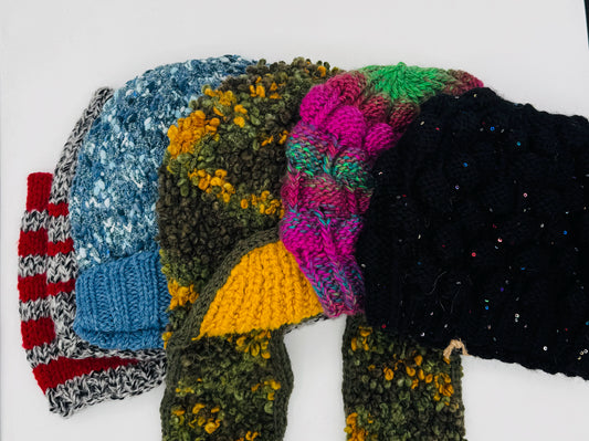 L/XL Multi Colors Acrylic and Wool Blend Knit Hats