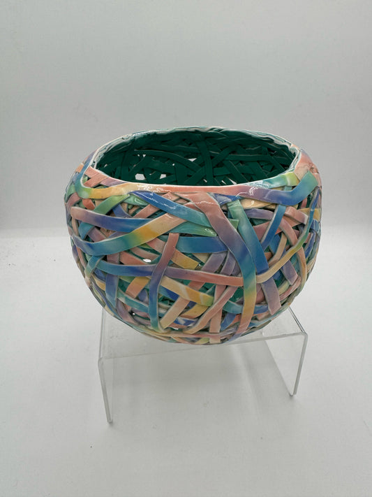Rainbow Colored Tangle Basket
