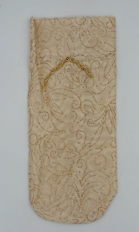 Winter White Gift Bag with Gold Glitter