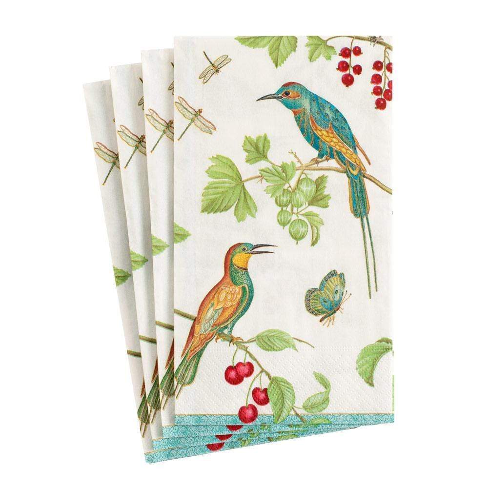 Jeweled Birds Ivory  Guest Towel