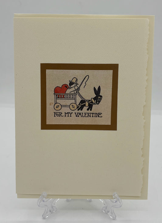 Burro And Cart Valentine Card