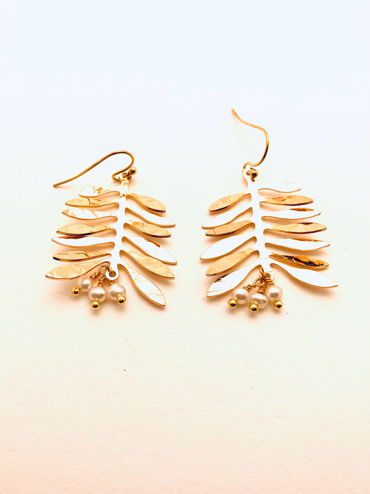 Vine Earrings with Moonstones