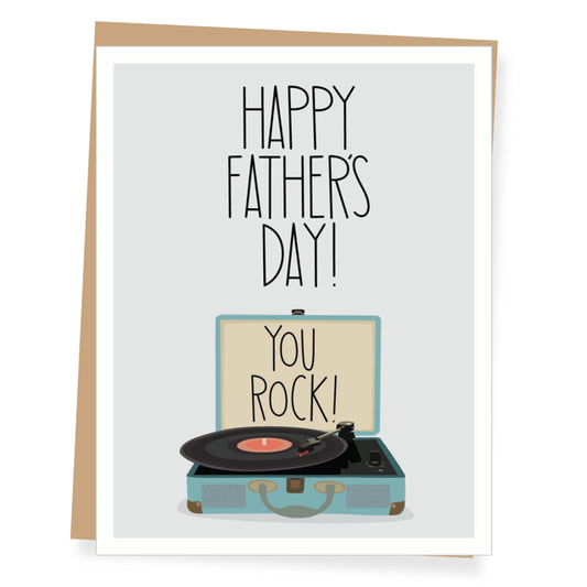 You Rock Record Player Father's Day Card