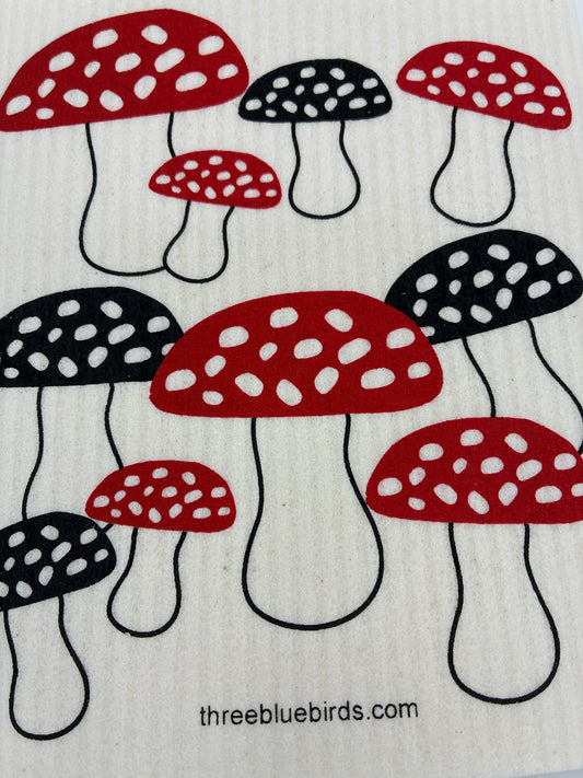 Mushrooms Swedish Dishcloth